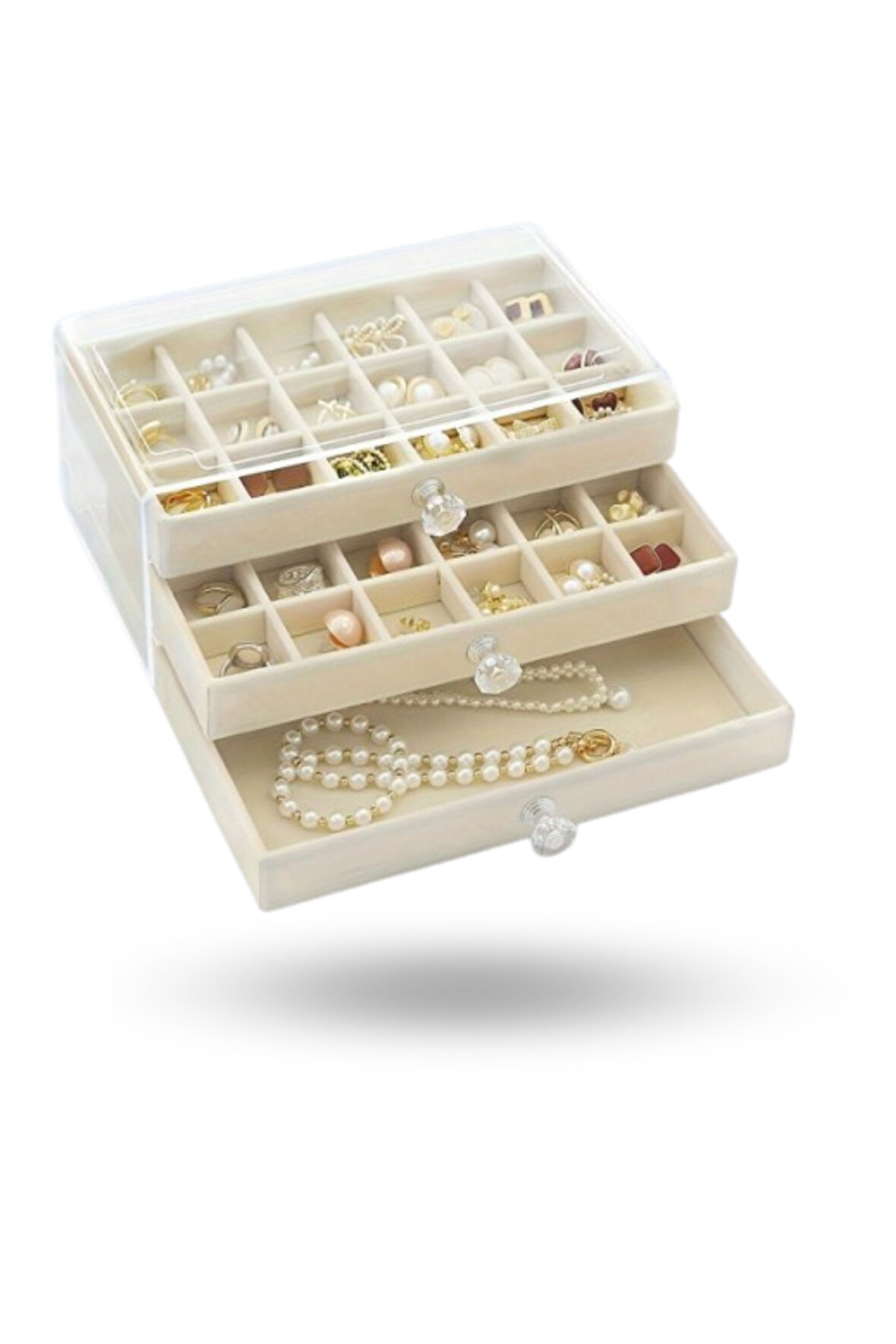 Büro Ev Ofis Takı Düzeni için Üç Katlı Bijuteri Takı Organizeri