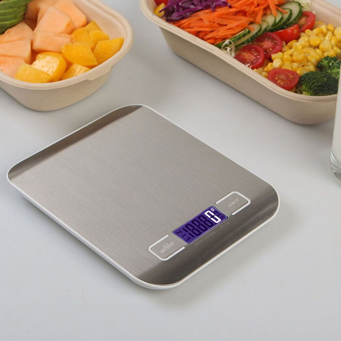 Büro Ev Ofis Mutfağı için 5KG 1GR Hassas Pilli Paslanmaz Çelik Dijital Terazi