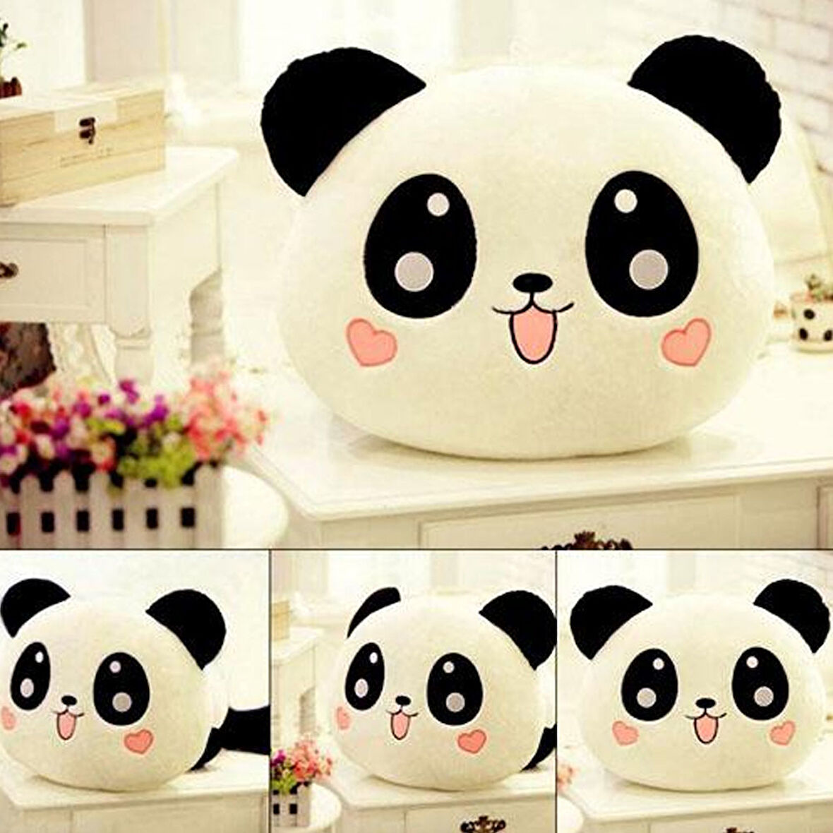 Büro Ev Ofis Hediyesi için Sevimli Panda Stil Peluş Yastık