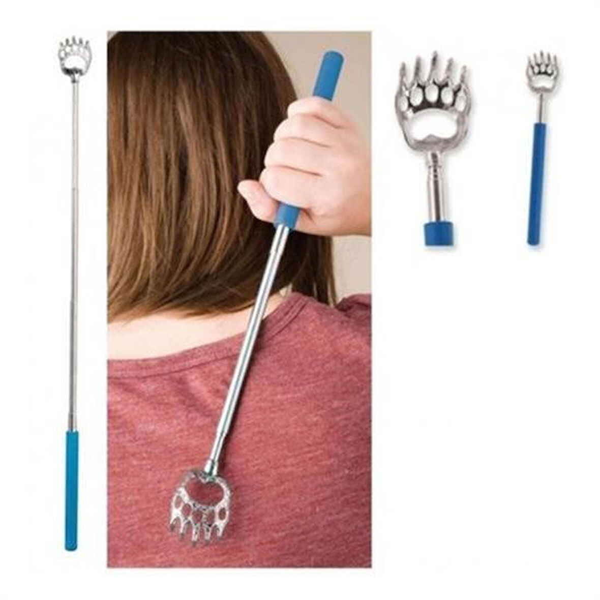 Büro Ev Ofis Kişisel Masaj Bakımı için Teleskopik Metal Sırt Kaşıma Aparatı