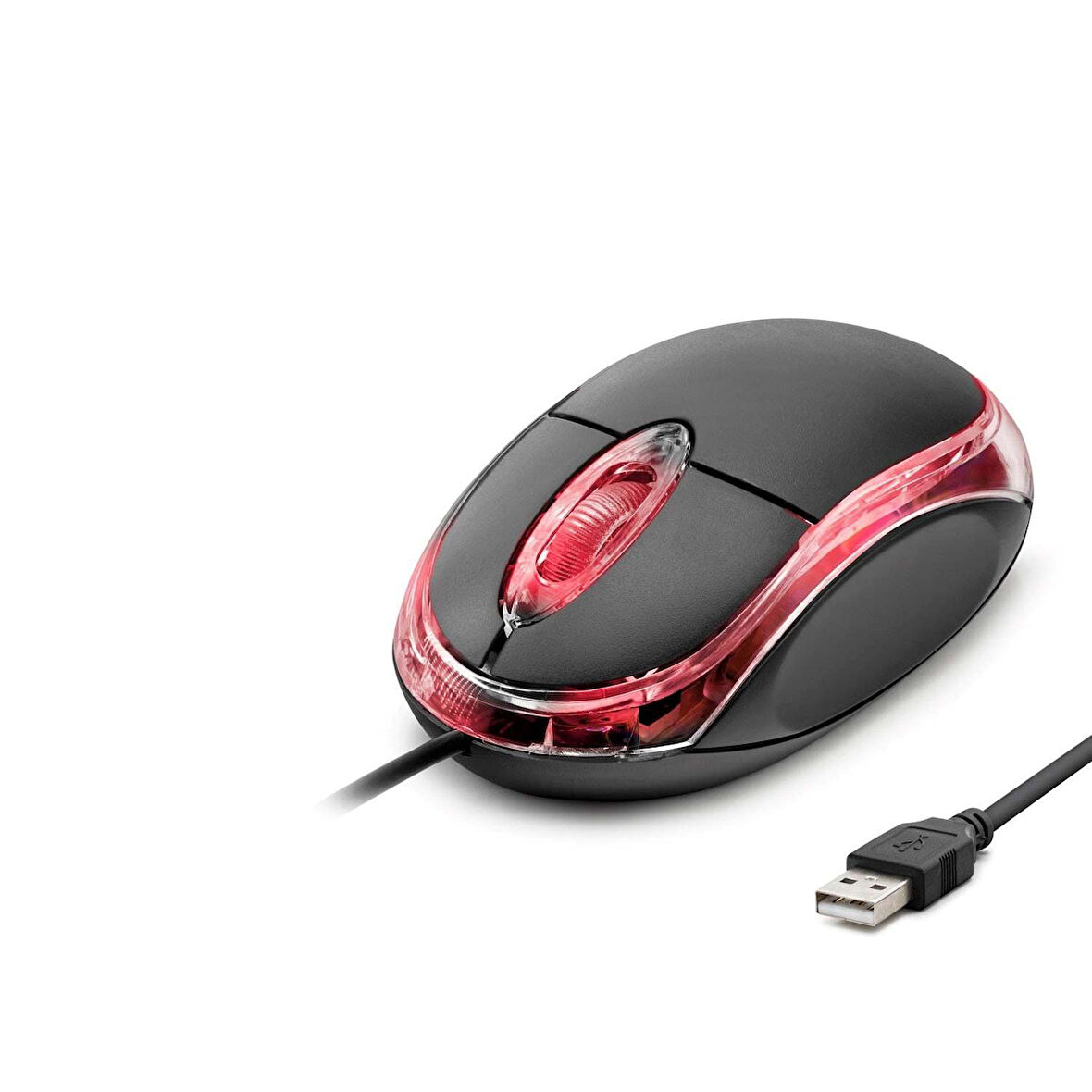 Büro Ev Ofis Bilgisayarı için 110CM Siyah 800DPI Led Kablolu Mouse