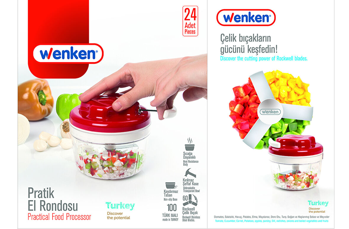 Büro Ev Ofis Mutfağı için Çek Bırak Kolay Doğrayıcı Rondo