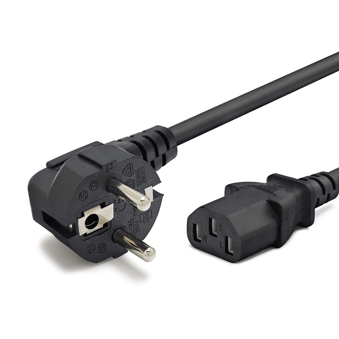 Büro Ev Ofis Cihazı için 1,5MT 0,75MM 500W 28PIN Siyah Power Güç Kablosu