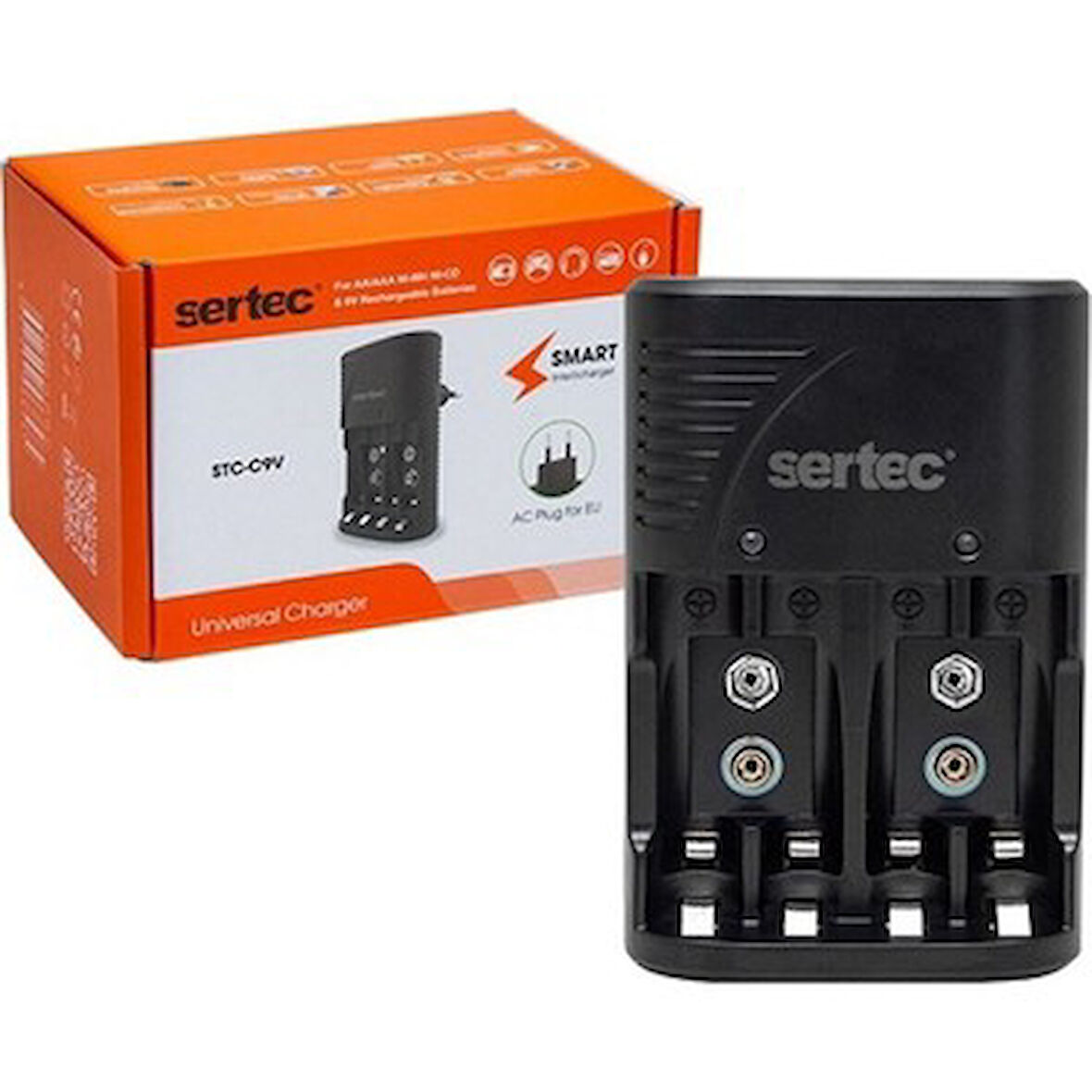 Büro Ev Ofis Yazlık için AA AAA 9V Uyumlu 4lü Pil Şarj Aleti