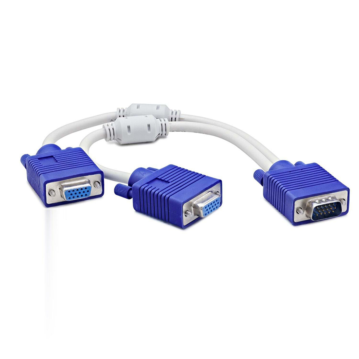 Büro Ev Ofis Yazlık Televizyonu için 30CM Beyaz Vga To 2 * Vga F Y Kablosu