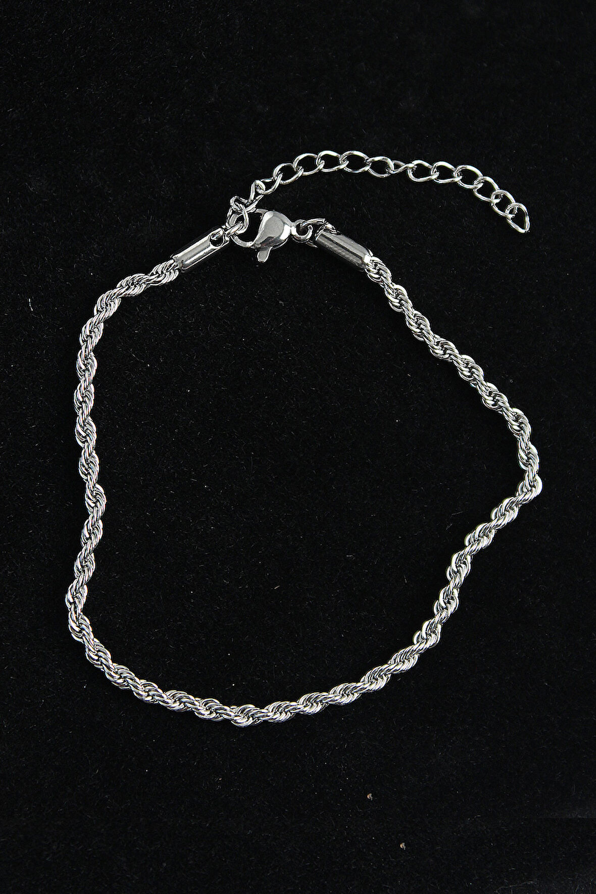 Bakımlı Erkek için Silver Çelik Burgu Tasarımlı Bileklik