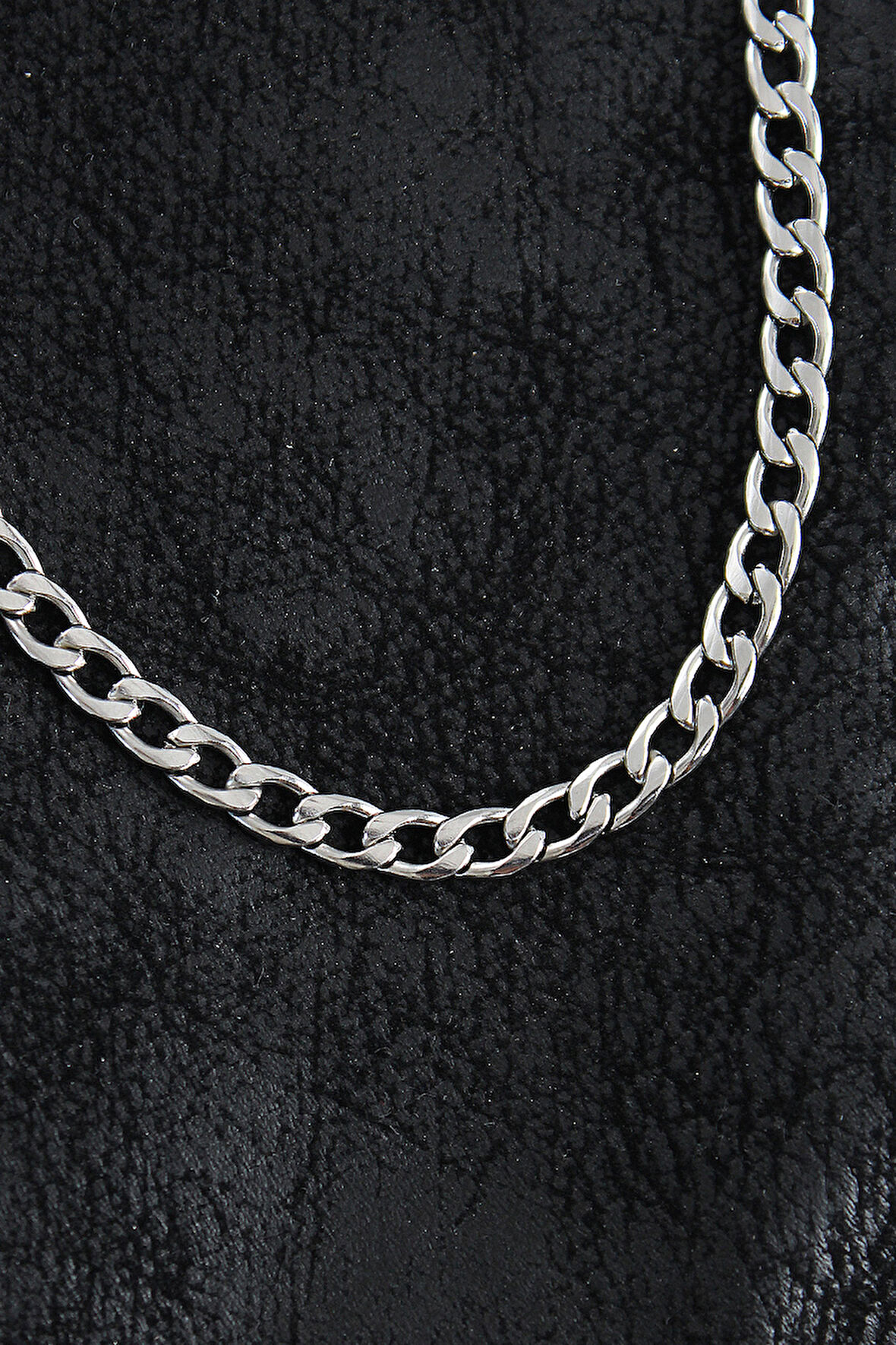 Bakımlı Erkek için Silver Çelik Kalın Klasik Zincir Stil Kolye