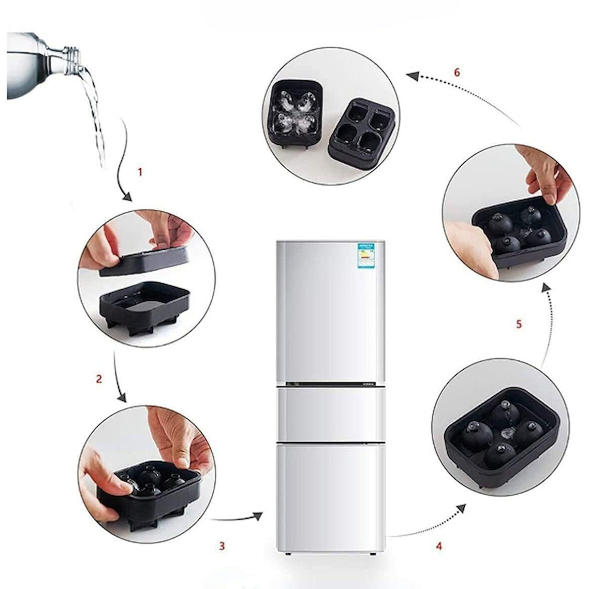 Büro Ev Ofis Buzdolabı için Silikon Kuru Kafa Motifli Buz Kalıbı