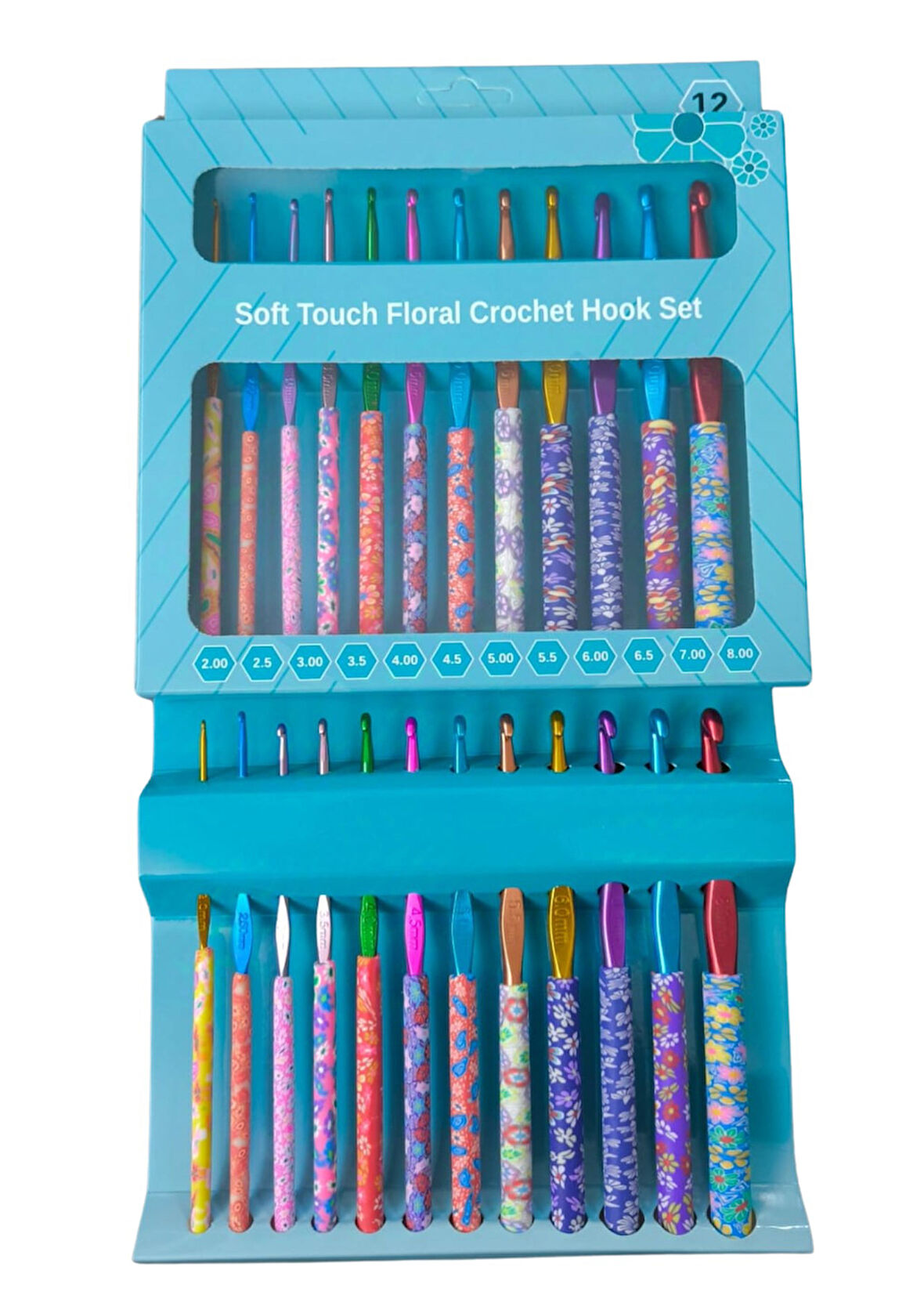 Büro Ev Ofis Hobi Dikiş Atölyesi için 12ADET Desenli Yün Tığ Seti