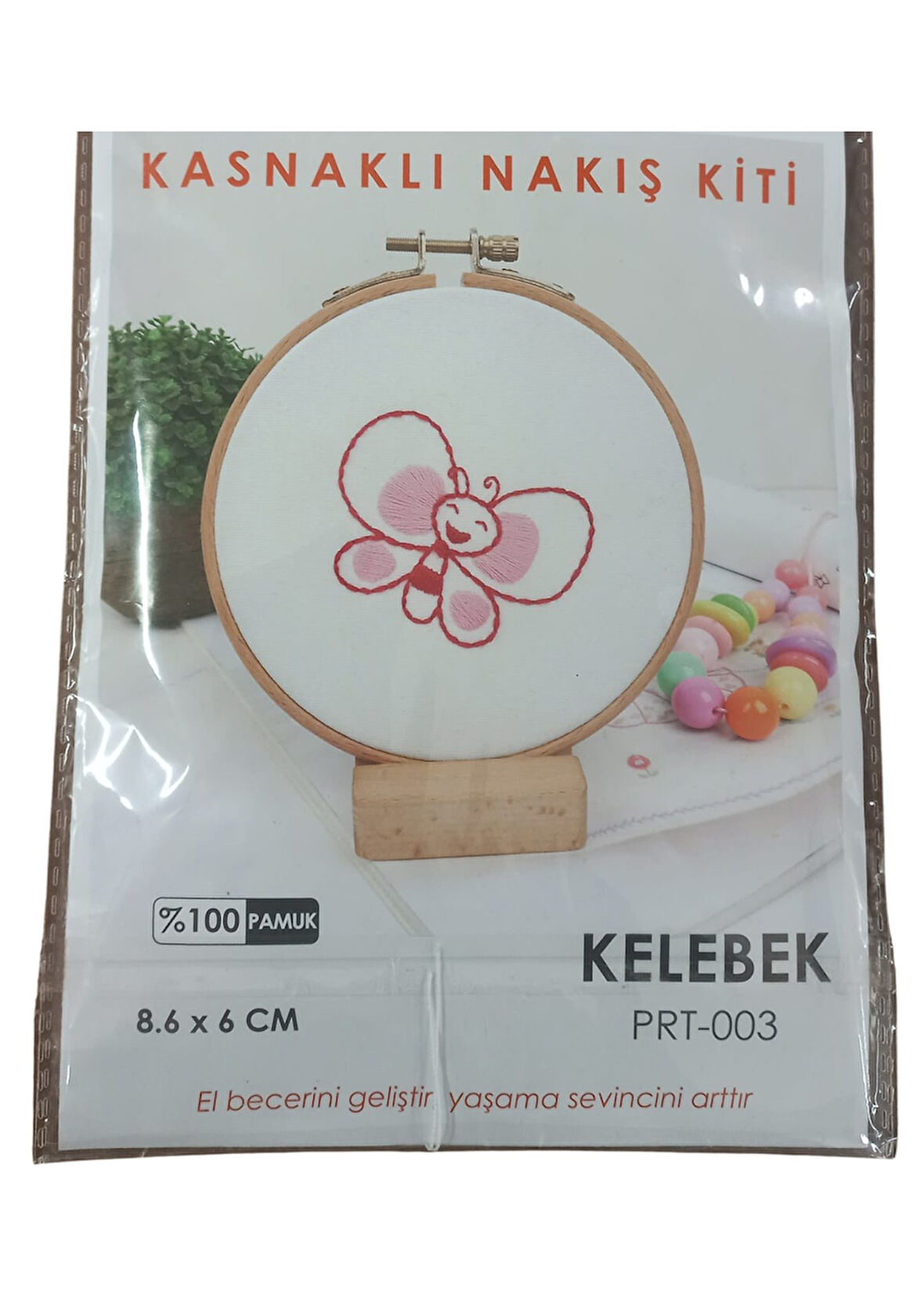 Büro Ev Ofis Hobi Dikiş Atölyesi için 8,6X6CM Kelebek Stil Kasnaklı Nakış Kiti