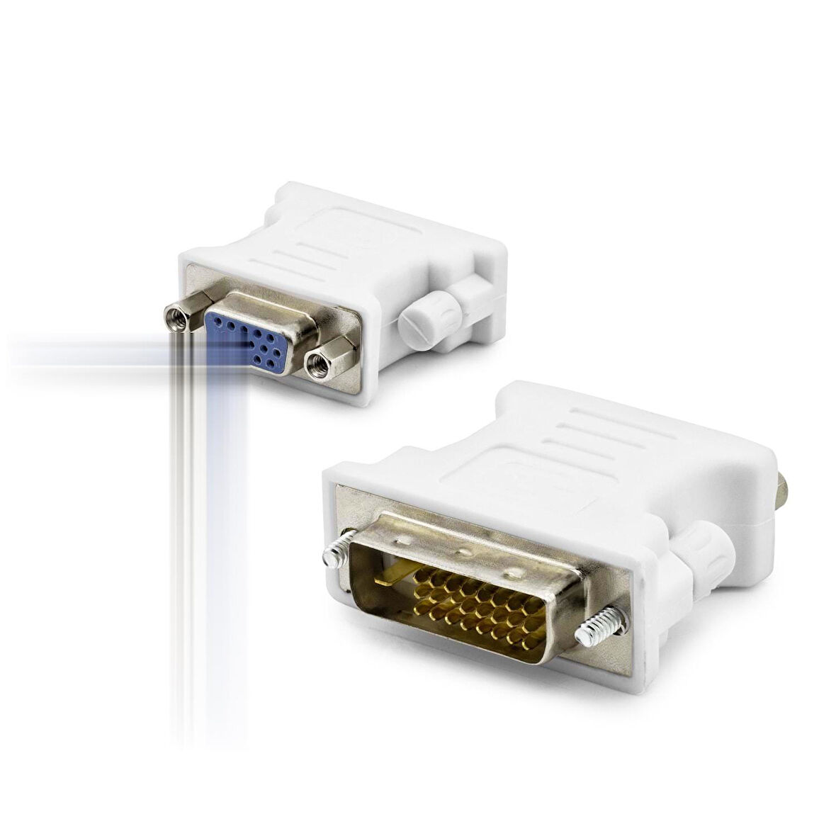 Büro Ev Ofis Network Dönüştürücü için Beyaz 24+1 Dvı To Vga F Çevirici