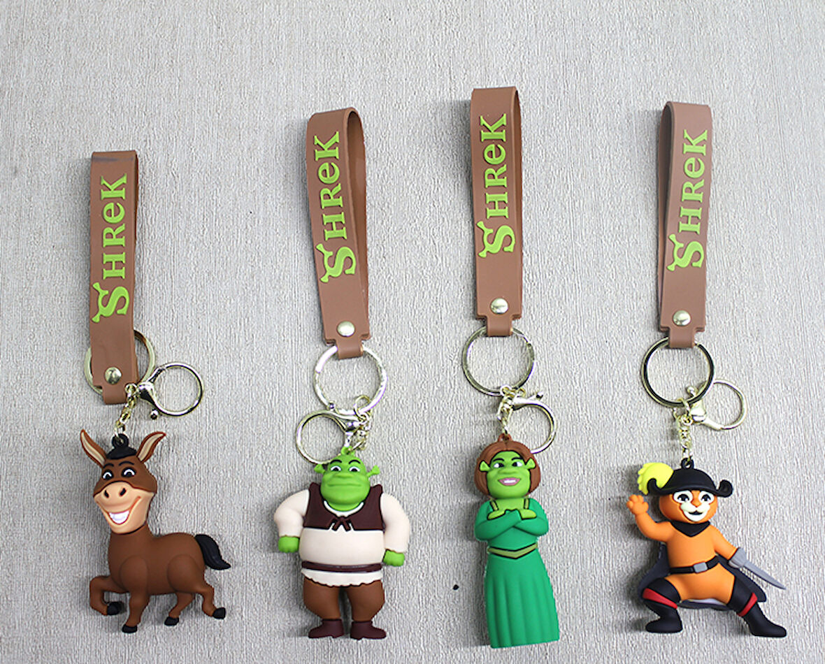 Büro Ev Ofis Hediyesi için Silikon Shrek Mix Anahtarlık
