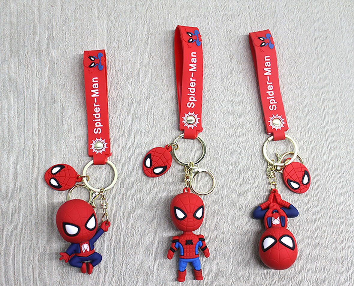 Büro Ev Ofis Hediyesi için Silikon Spiderman Anahtarlık