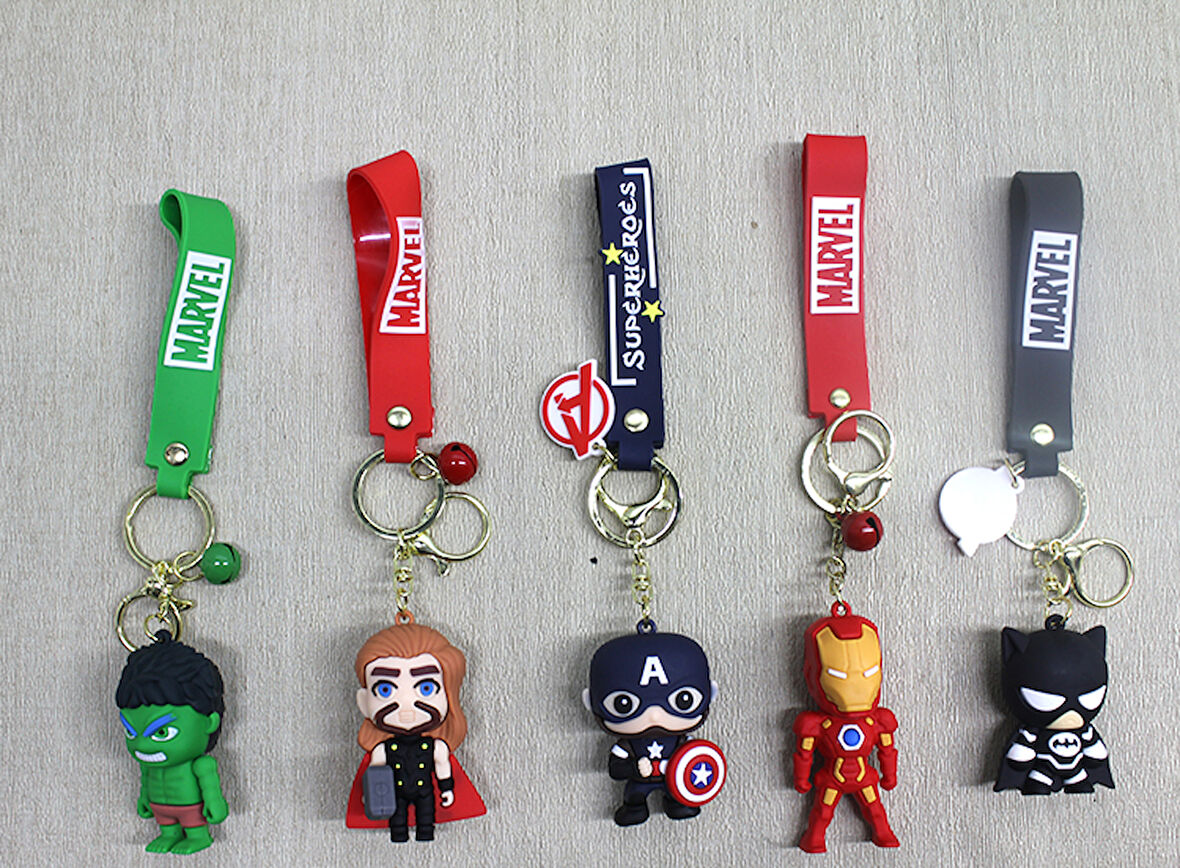 Büro Ev Ofis Hediyesi için Silikon Çizgi Kahramanlar Anahtarlık