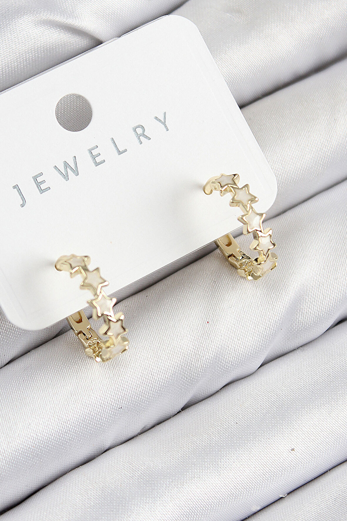 Zarif Kadın için Golden Pirinç Zirkonlu Yıldız Küpe