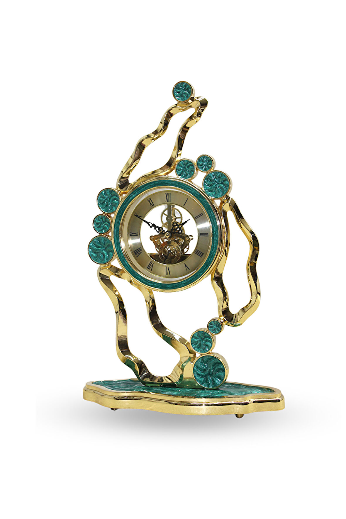 Büro Ev Ofis Hediyesi için 41x27CM Yeşim Tasarım Masa Saati