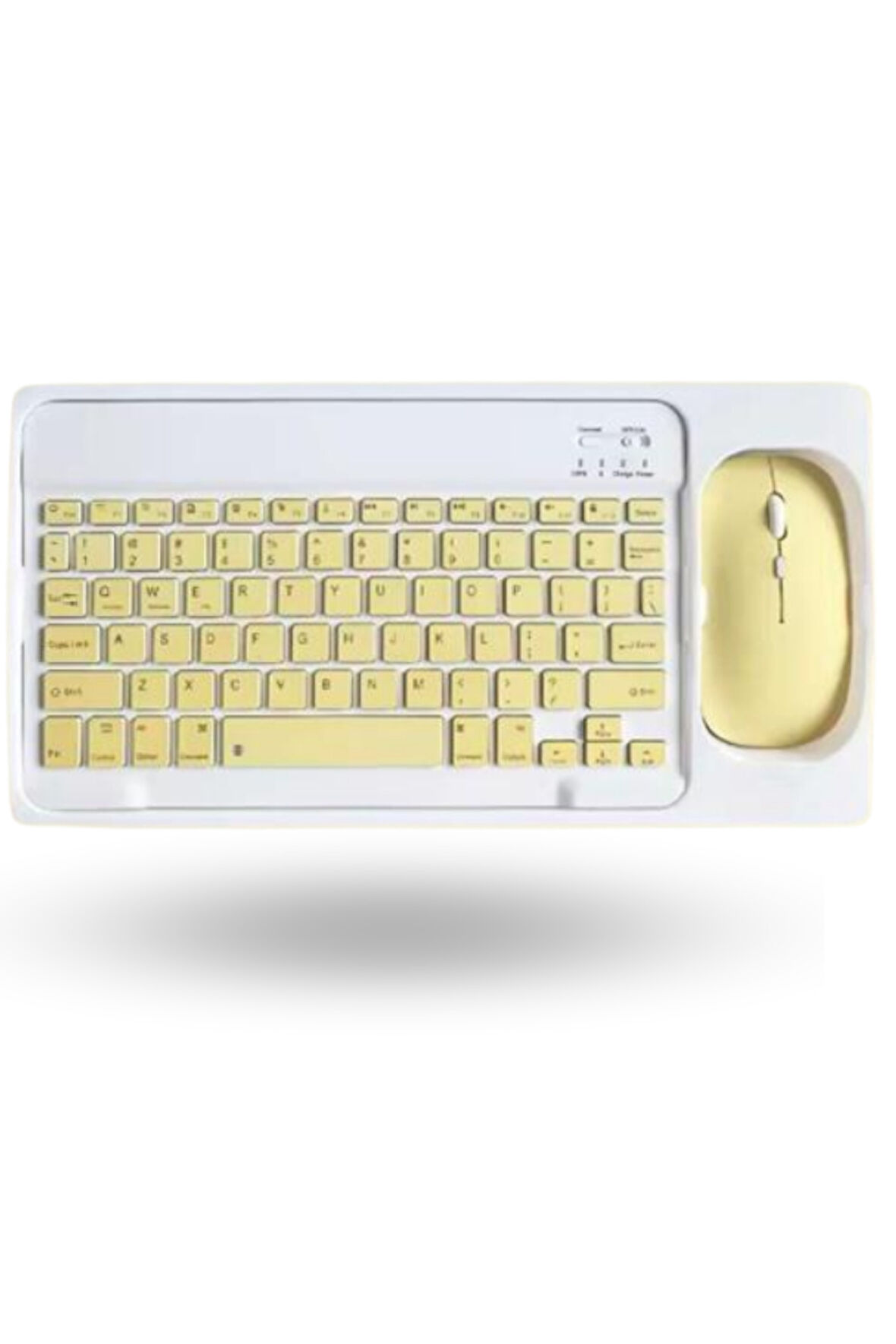 Büro Ev Ofis Bilgisayarı için Kablosuz Sarı Bluetooth Klavye Mouse Seti