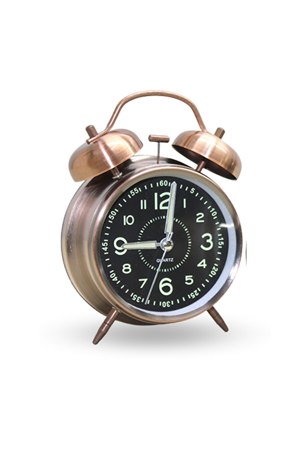 Büro Ev Ofis Hediyesi için 17X11CM Metal Siyah Kadranlı Masaüstü Çalar Saat