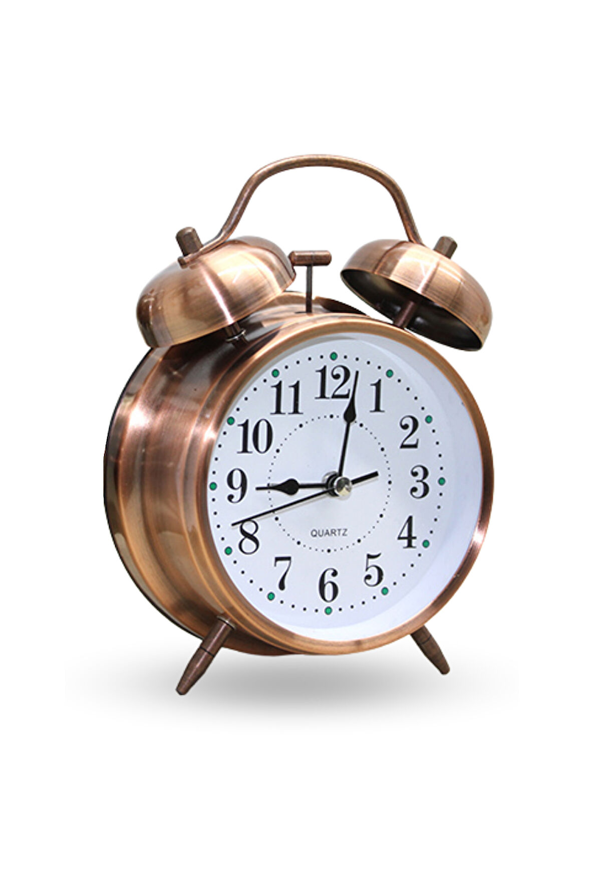 Büro Ev Ofis Hediyesi için 17X11CM Metal Beyaz Kadranlı Masaüstü Çalar Saat