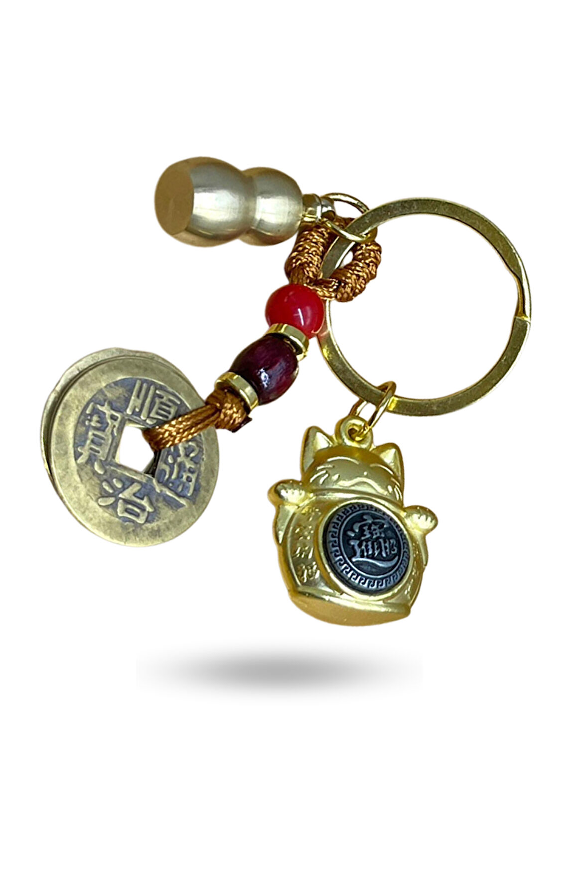 Büro Ev Ofis Hediyesi için Metal Tasarım Bereket Şans Kedisi Anahtarlık