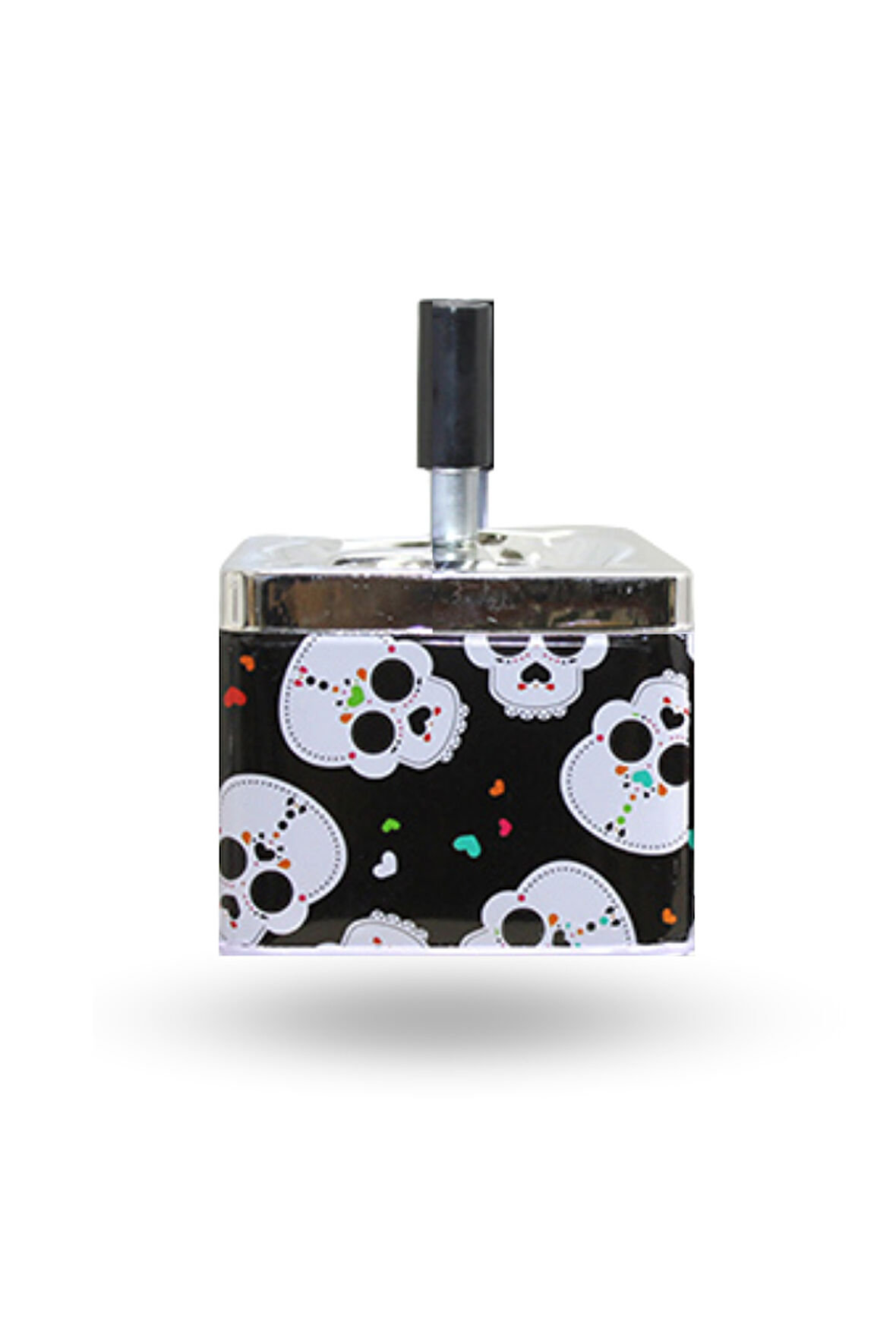 Büro Ev Ofis Dekoru için 12X9CM Dumansız Basmalı Metalik Küllük