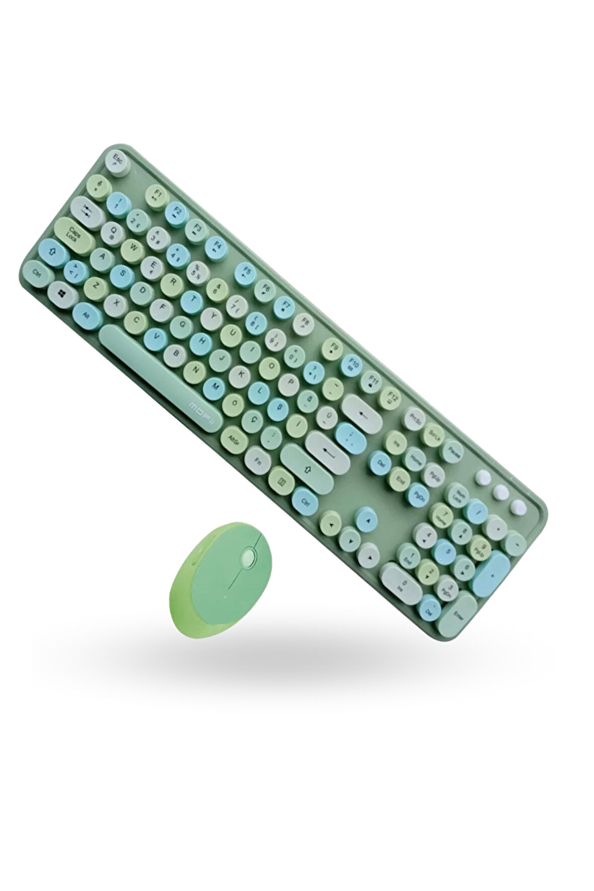 Büro Ev Ofis Bilgisayarı için Sevimli Yeşil Klavye Mouse Seti