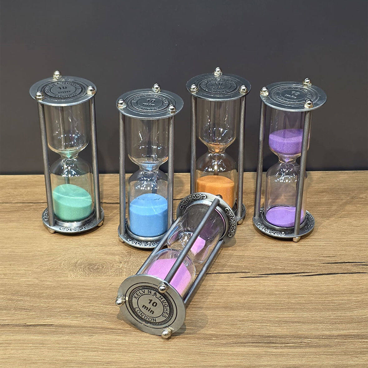 Büro Ev Ofis Dekoru için Tekli Metal 10DK Zamanlı Kum Saati