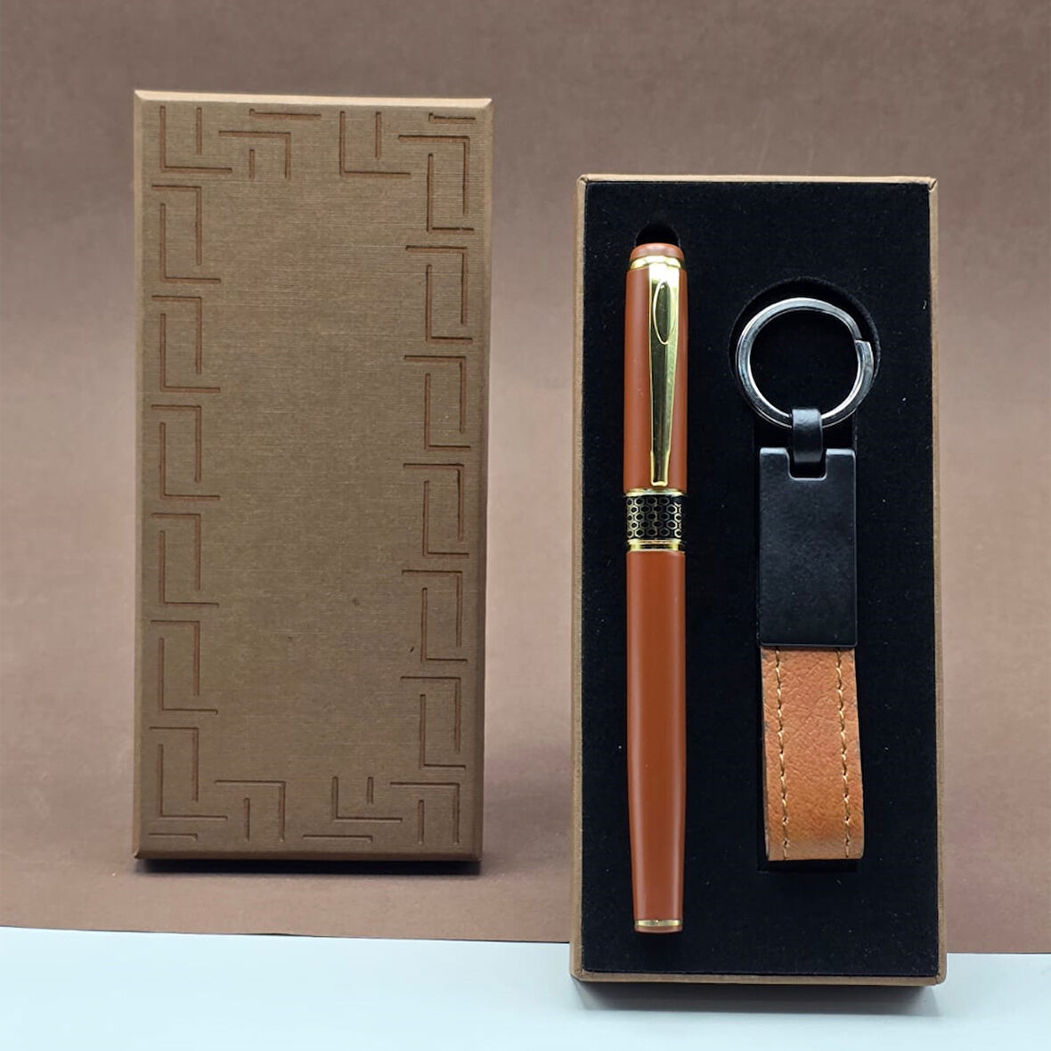 Büro Ev Ofis Hediyesi için Kutulu Stil Kalem Anahtarlık Seti