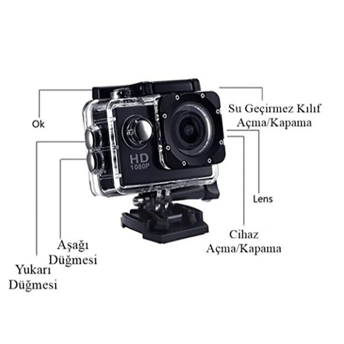 Büro Ev Ofis Kamp Keyfi için 4K Sızdırmaz Wifi Aksiyon Kamerası