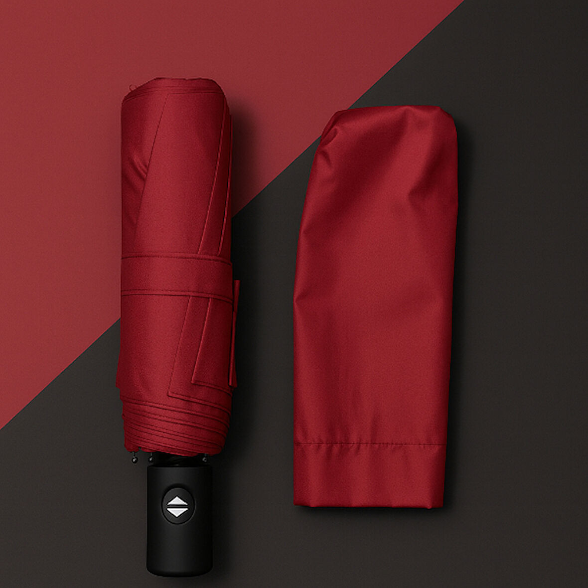 Büro Ev Ofis Hediyesi için Kılıflı Otomatik Kompakt Bordo Şemsiye