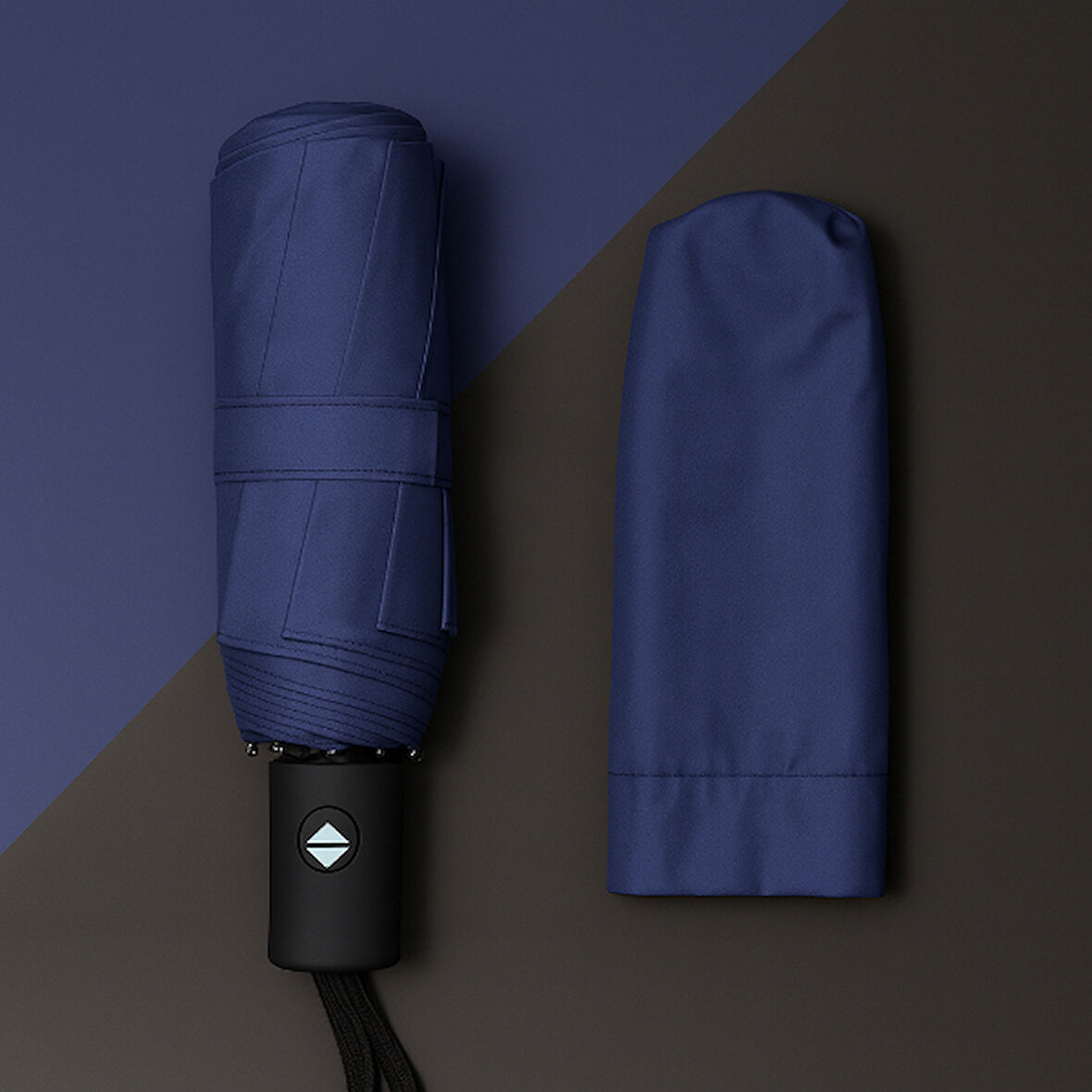 Büro Ev Ofis Hediyesi için Kılıflı Otomatik Kompakt Mavi Şemsiye