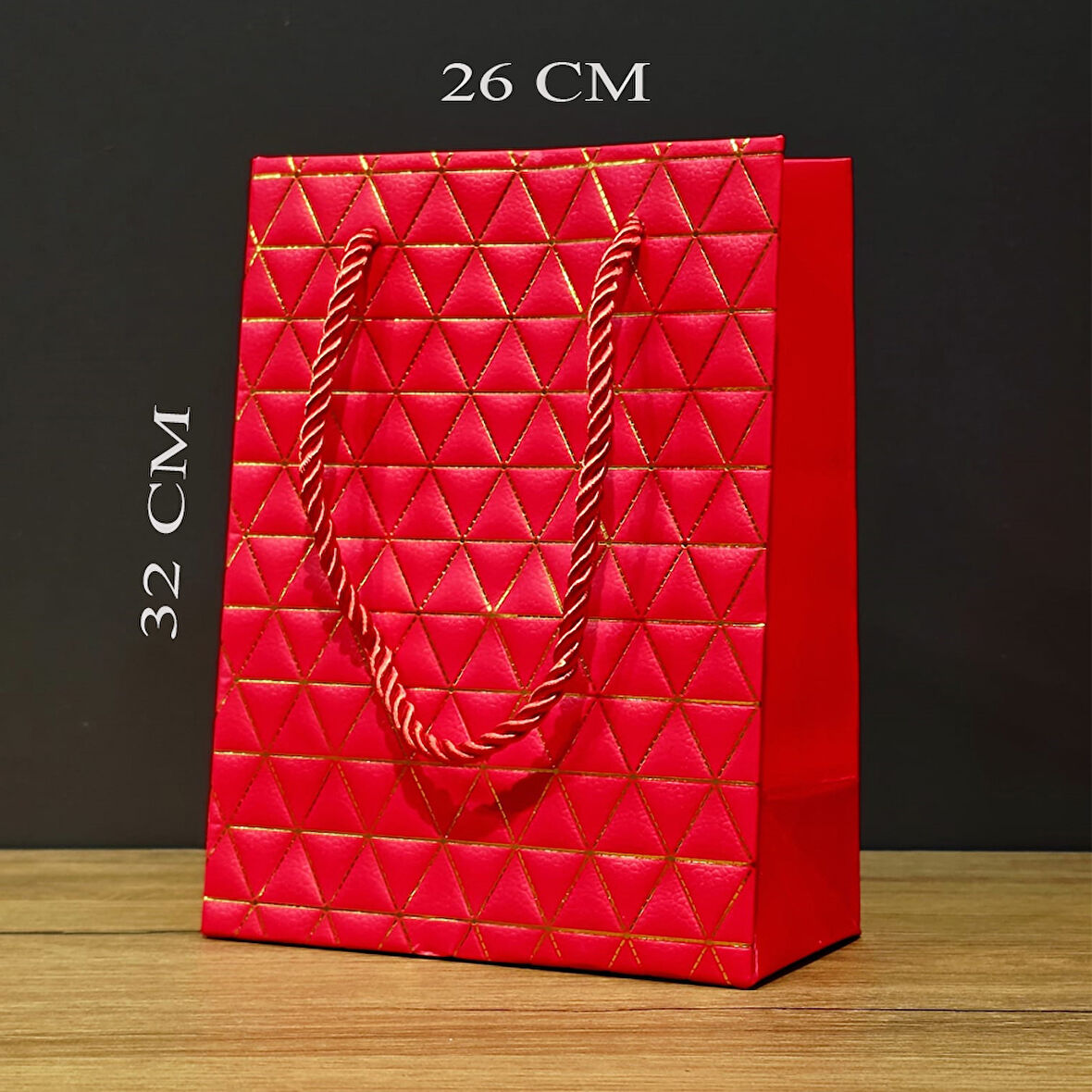 Büro Ev Ofis Hediyesi için Maksi Golden Kızıl Desenli Çanta