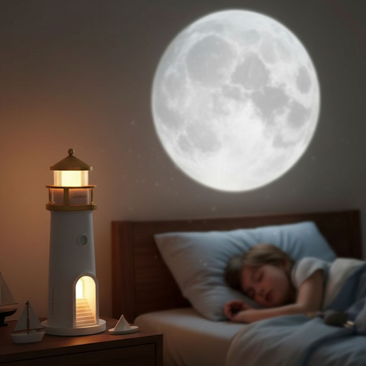Büro Ev Ofis Hediyesi için Deniz Feneri Projektör Gece Lambası