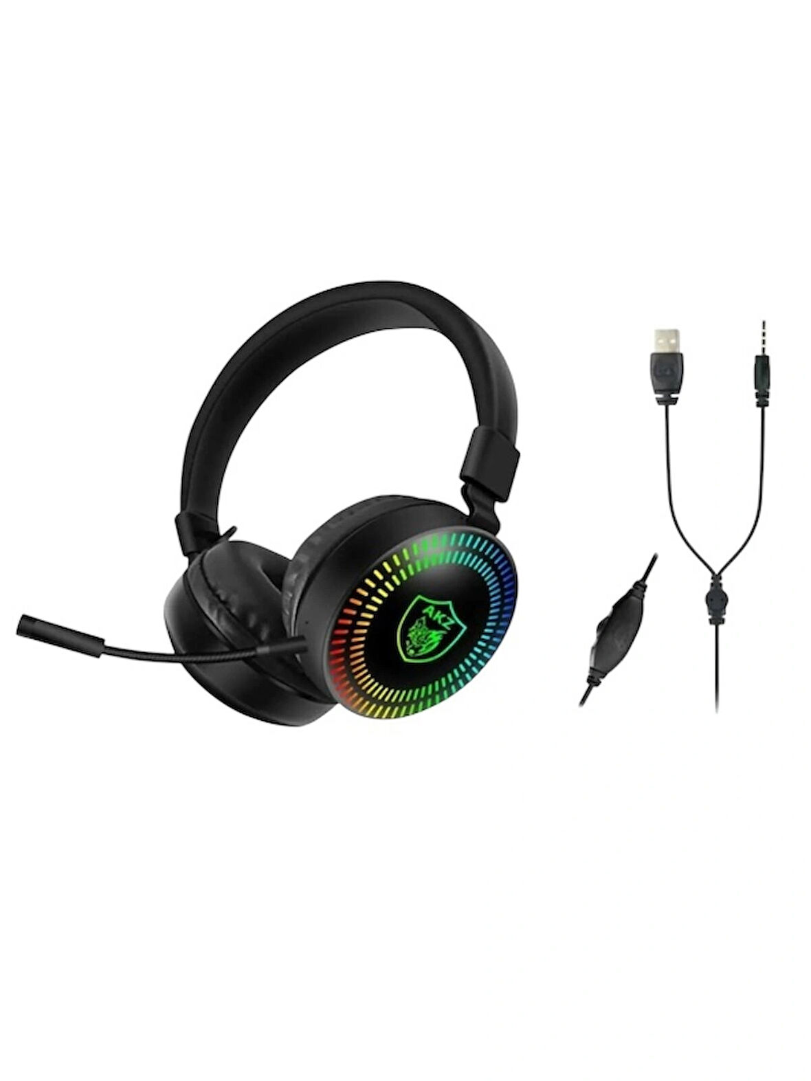 3D Stereo Sound GM-019 Rgb Kablolu Kulaküstü Işıklı Oyuncu Kulaklık3.5mm Jack