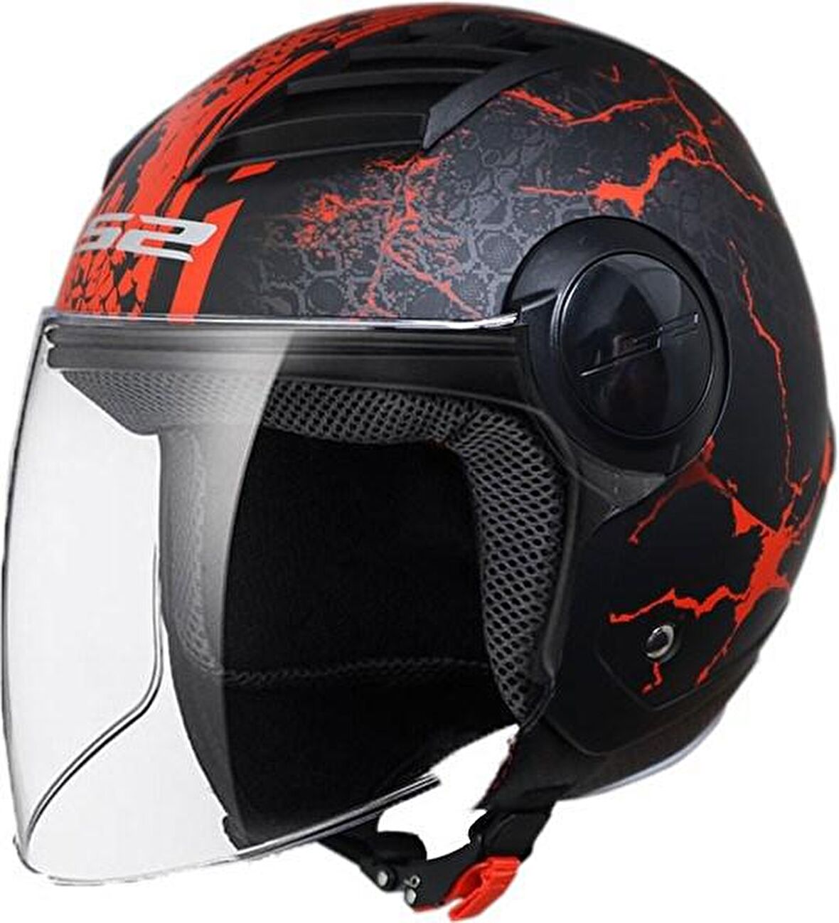 Ls2 Airflow Snake Mat Siyah - Kırmızı Kask Motosiklet Kaskı S Beden