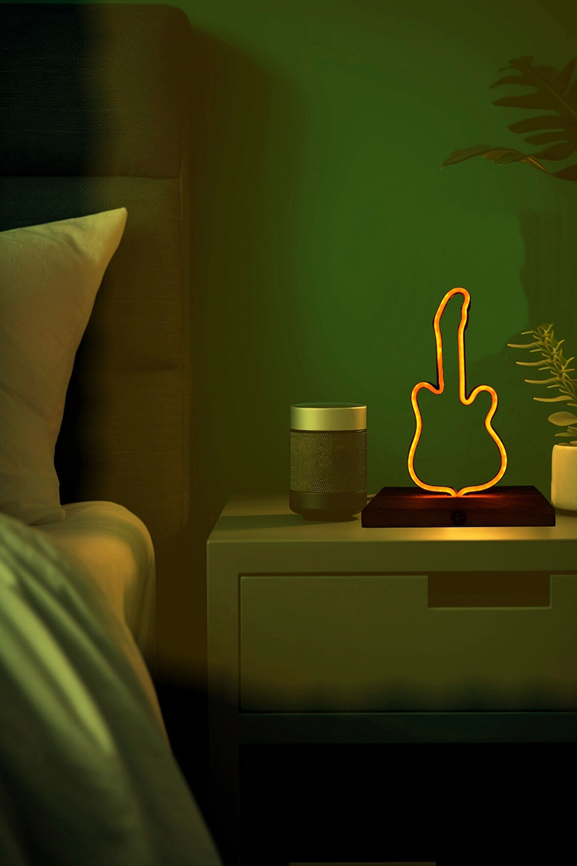 Gitar Figürlü Neon Gece Lambası