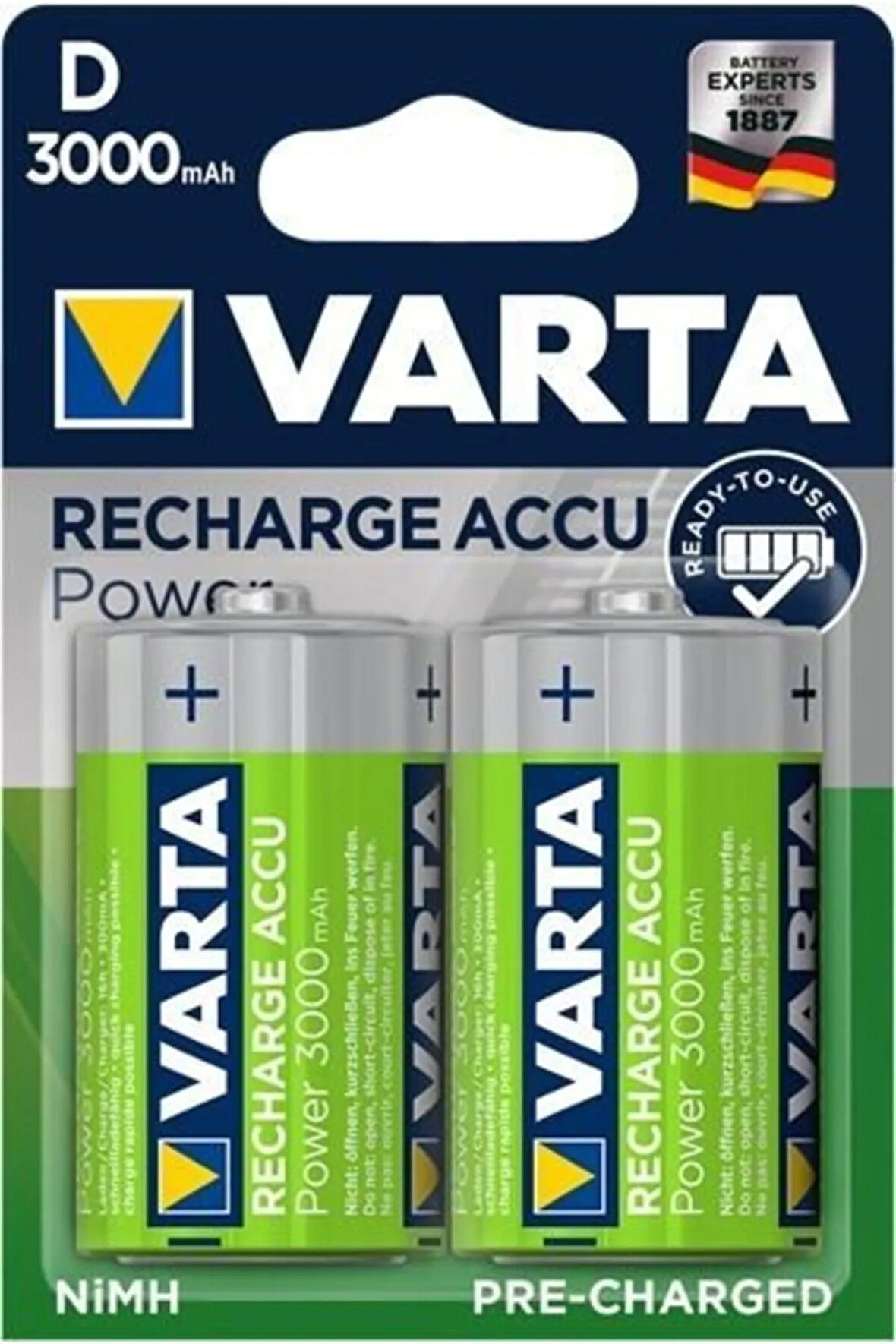 D 3000 Mah Şarj Edilebilir Büyük Boy Pil Recharge Accu Poewer