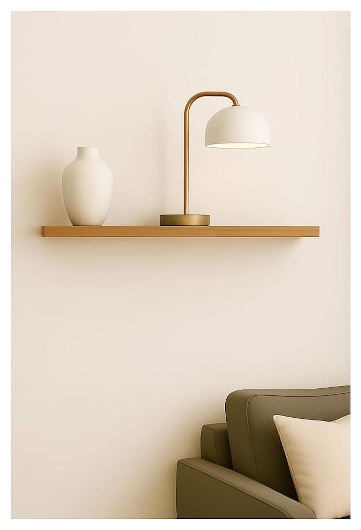 50 Cm Safir Meşe Mdf Uçan Duvar Rafı Gizli Bağlantı Kitaplık