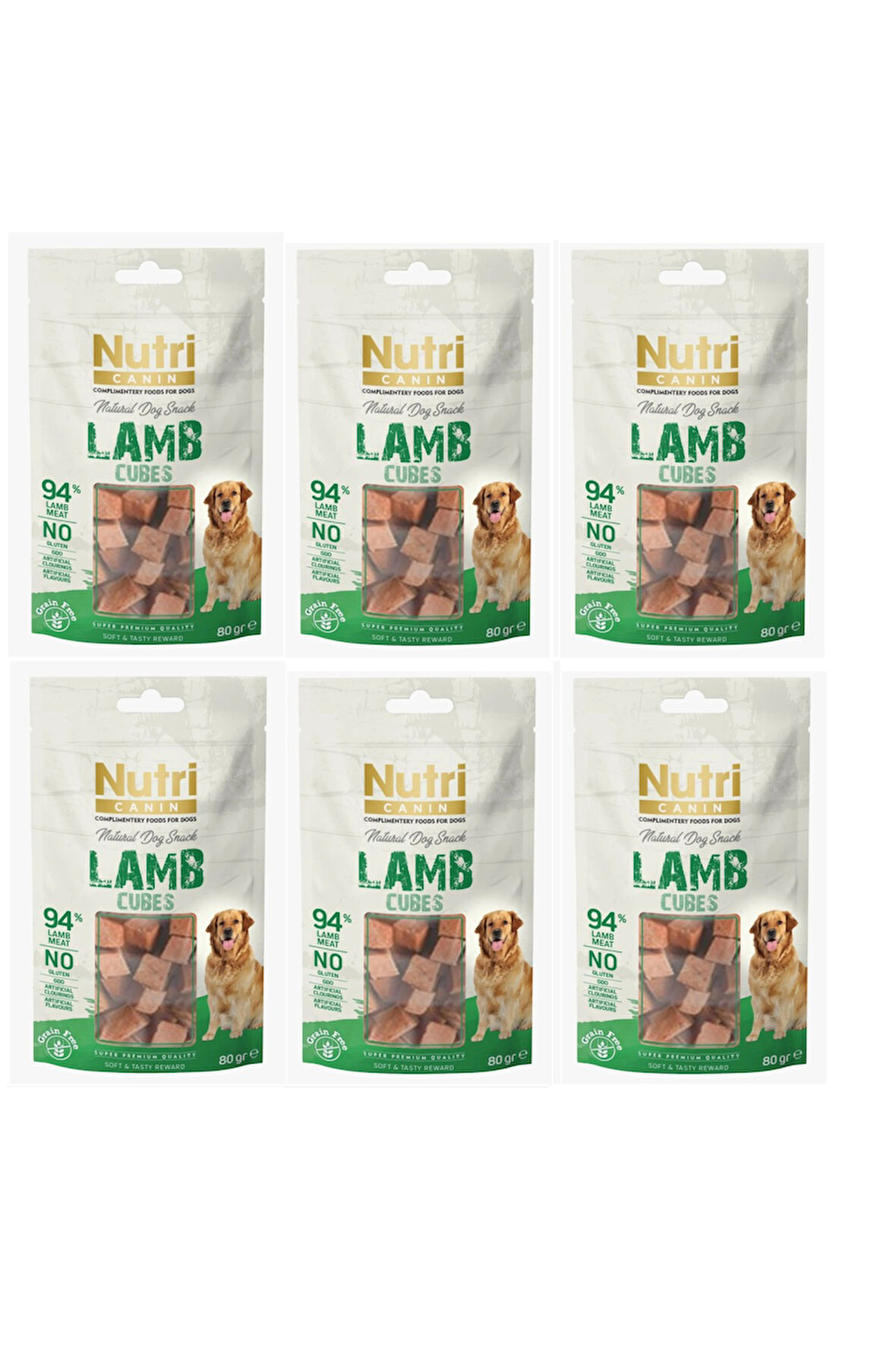 Nutri Canin Kuzu Etli Küp Tahılsız Köpek Ödülü 80 Gr. X 6 Adet