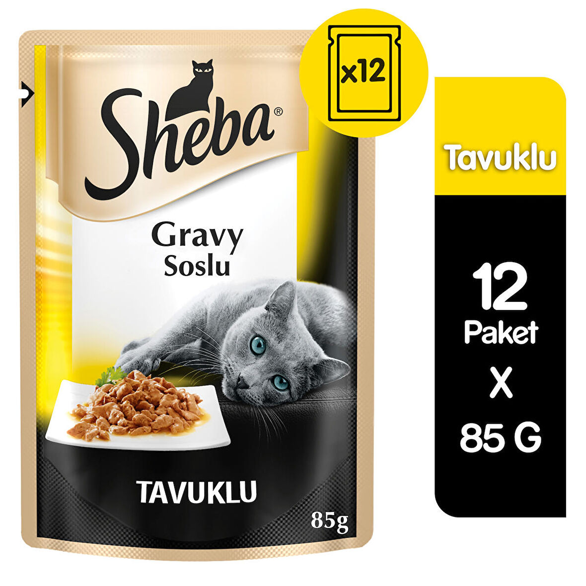 Sheba Tavuklu Yaş Mama 85 gr (12 Paket)