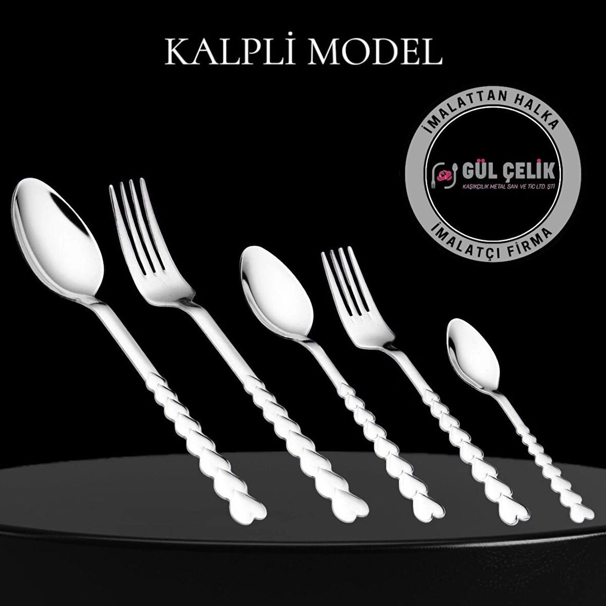 Çatal Kaşık Seti 30 Parça 6 Kişilik Kalpli Model 18/0 Kalite