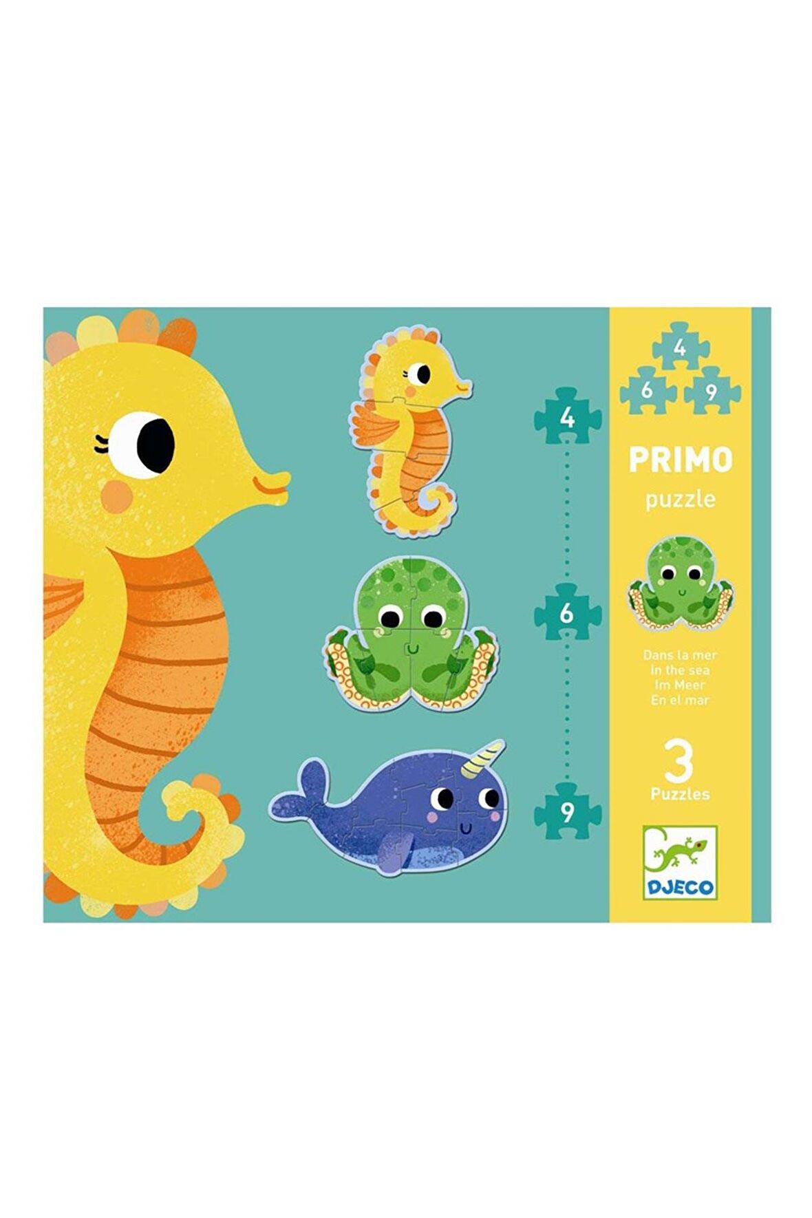 Djeco Hayvanlar 4+6+9 Parça Çocuk Puzzle