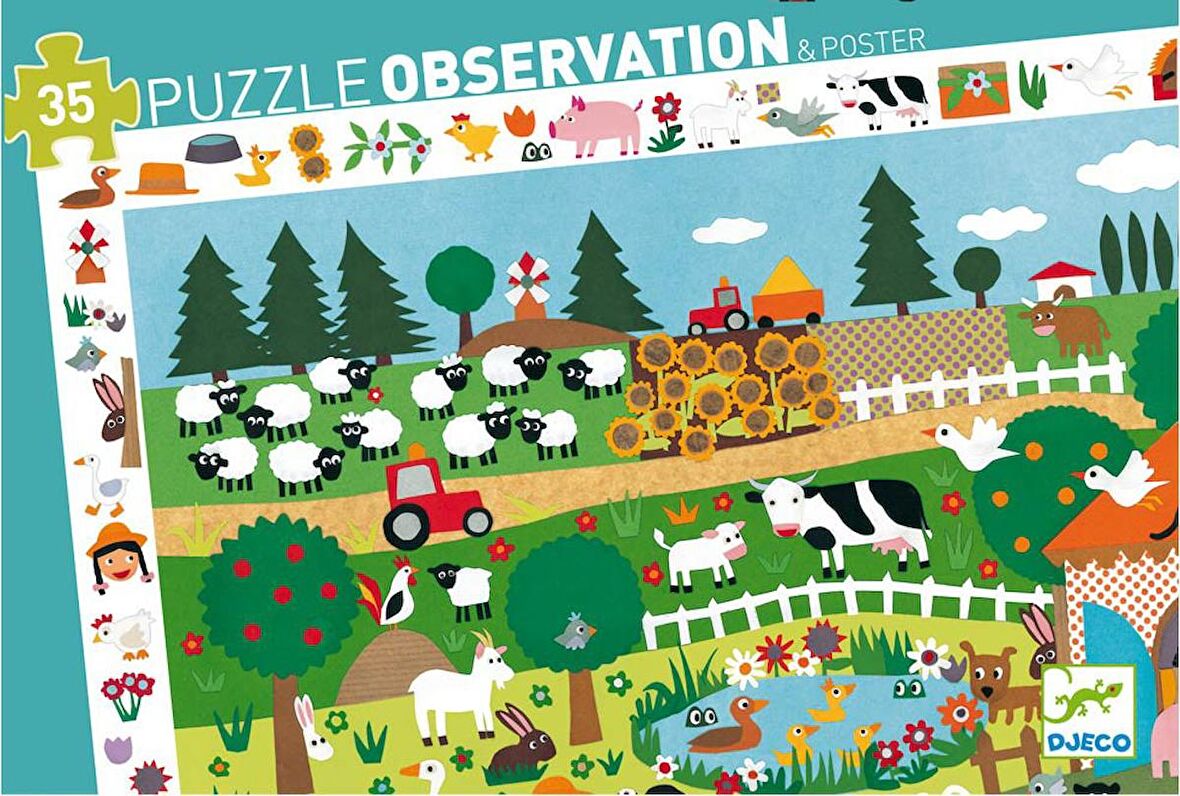 Djeco The Farm 3+ Yaş Büyük Boy Puzzle 35 Parça