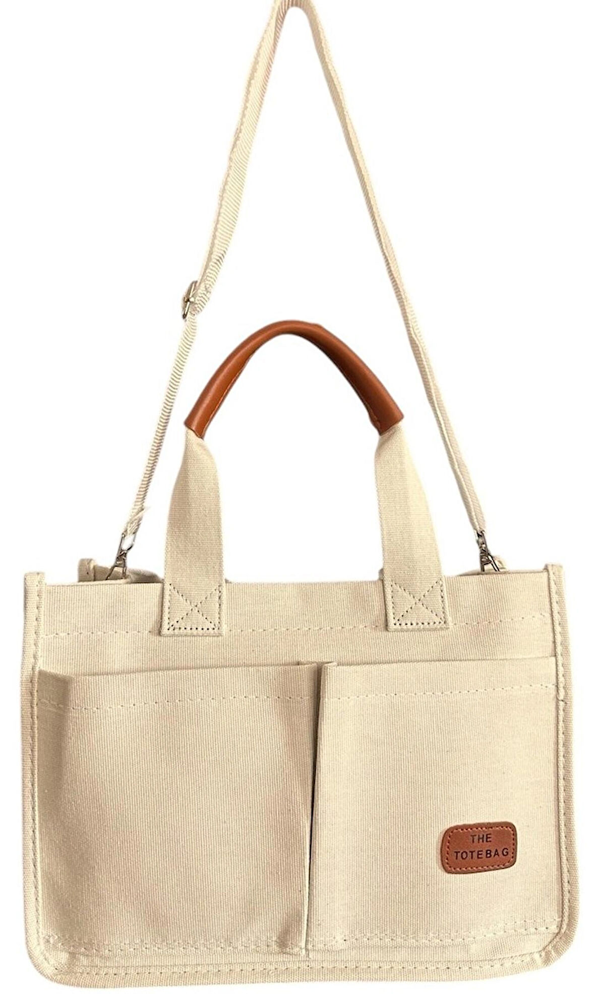 ÜÇ GÖZLÜ THE TOTE BAG KANVAS KADIN EL OMUZ ÇANTA ÇAPRAZ ASKILI 21X32x12cm