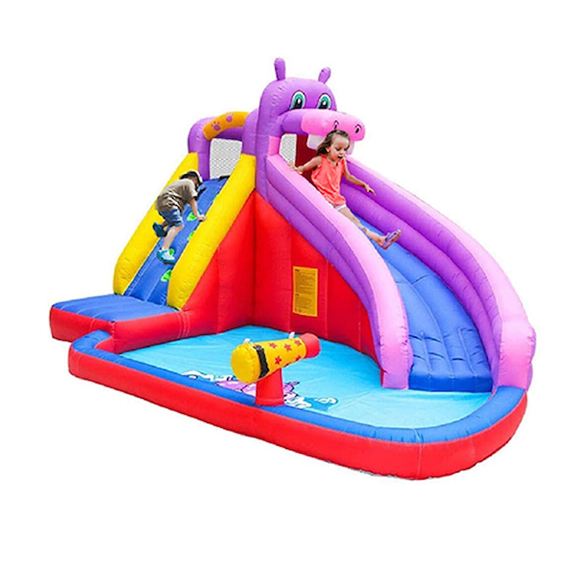 Pembe Hipopotam Sulu Oyun Parkı Şişme Su Kaydırağı Şişme Çocuk Aqua Oyun Parkı Modeller