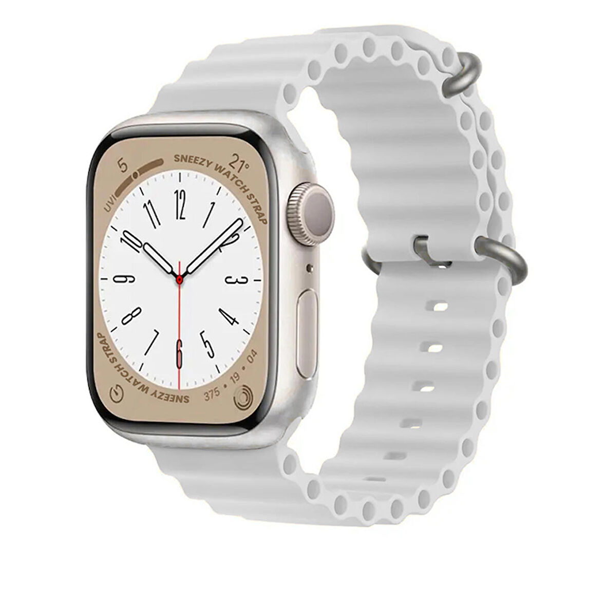 Sneezy Apple Watch 38mm 40mm 41mm Seri 1 2 3 4 5 6 7 8 Se Uyumlu Seaflex Ocean Silikon Kordon