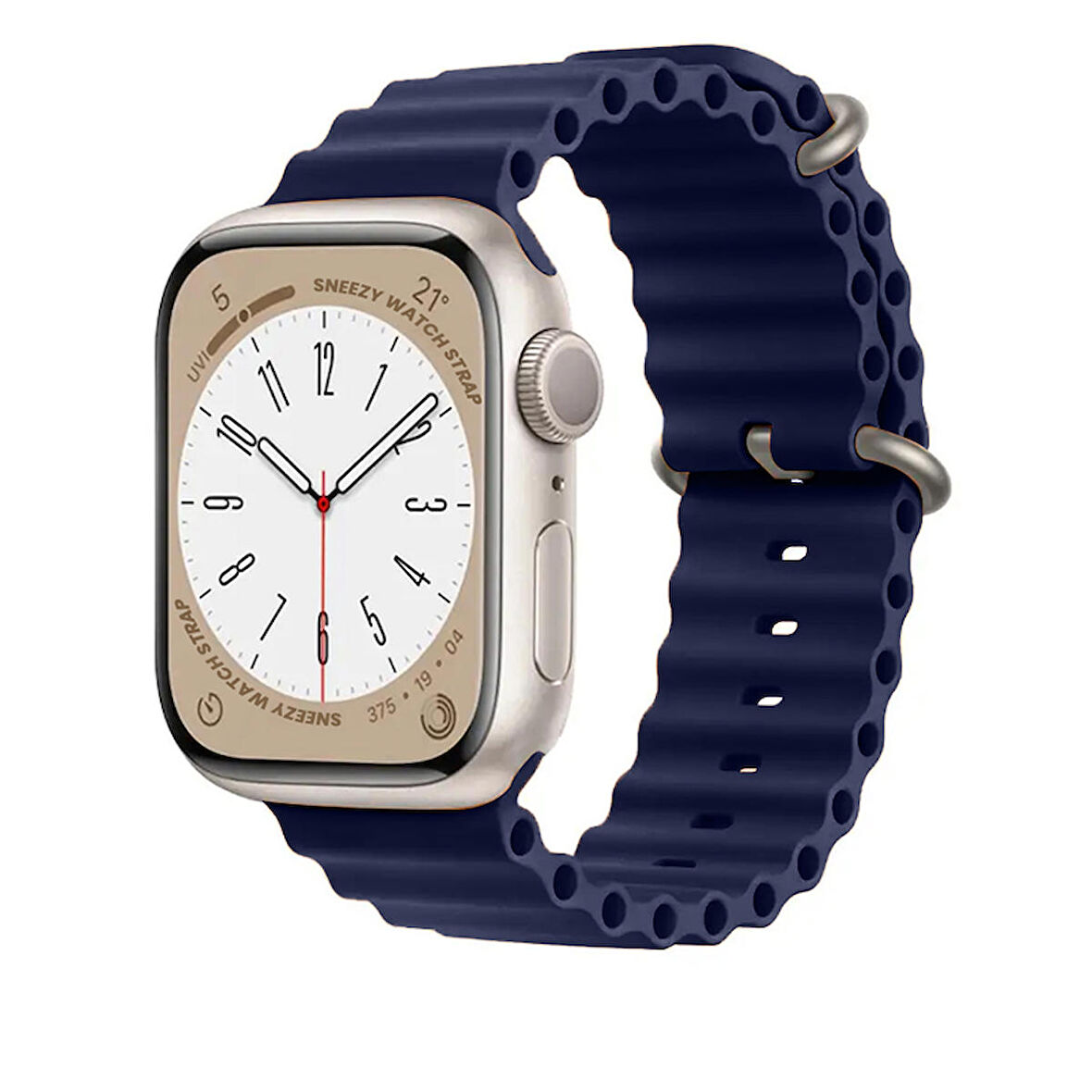 Apple Watch 38mm 40mm 41mm Seri 1 2 3 4 5 6 7 8 Se Uyumlu Seaflex Ocean Silikon Kordon