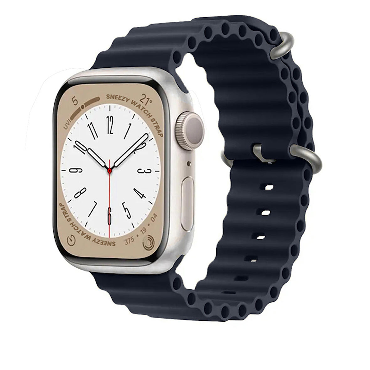 Apple Watch 38mm 40mm 41mm Seri 1 2 3 4 5 6 7 8 Se Uyumlu Seaflex Ocean Silikon Kordon