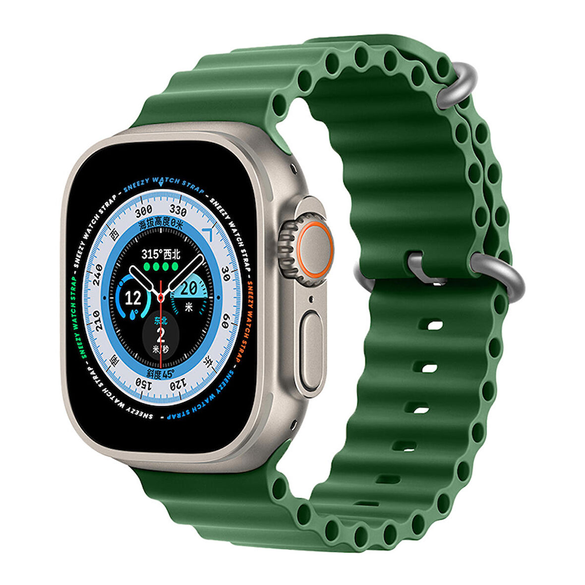 Apple Watch 49mm Ultra Seri Uyumlu Seaflex Ocean Silikon Kordon