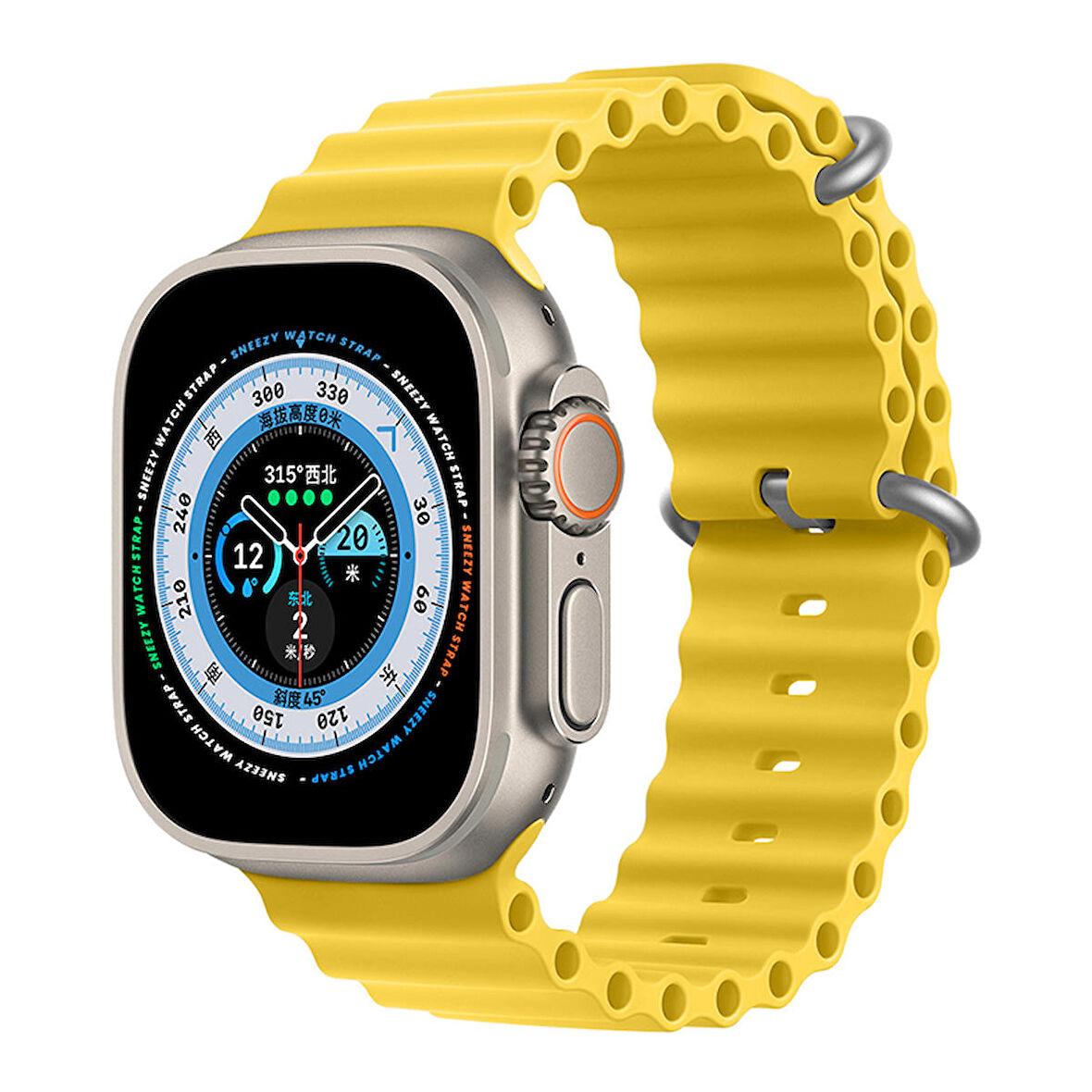 Apple Watch 49mm Ultra Seri Uyumlu Seaflex Ocean Silikon Kordon